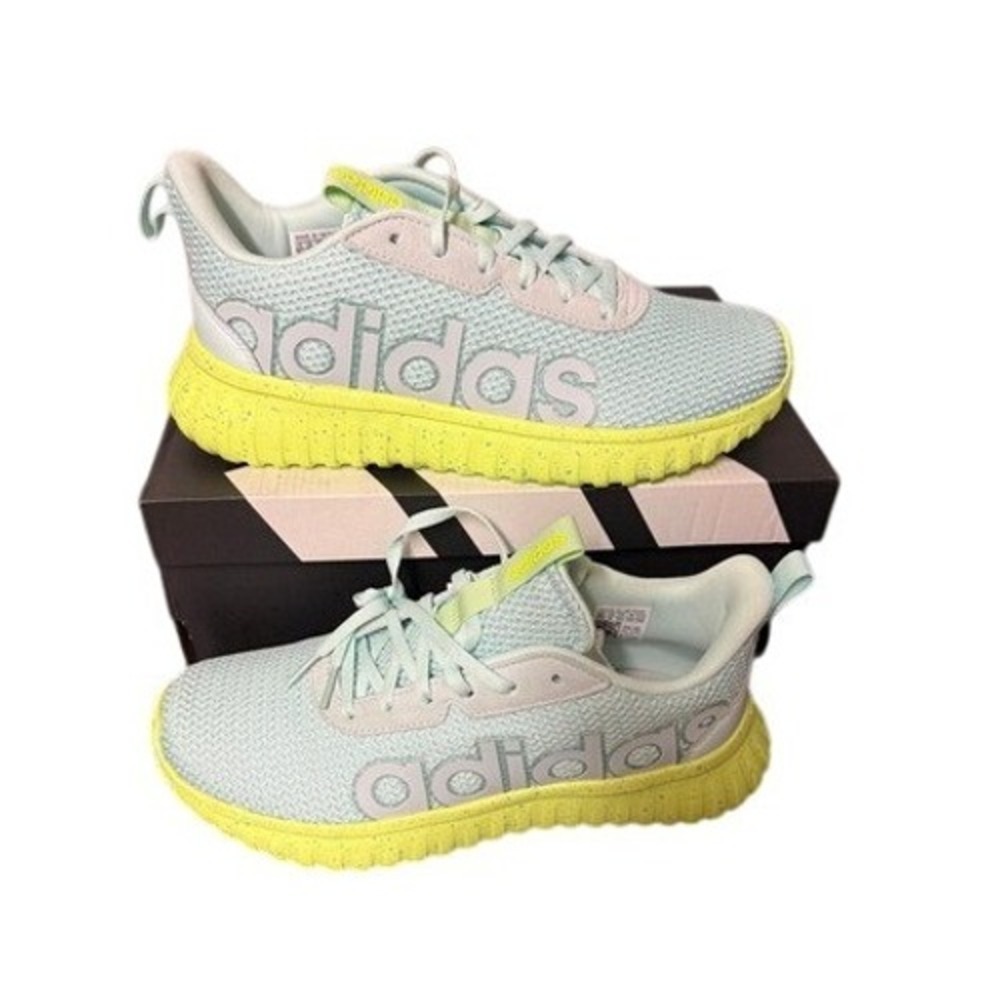 NWT Adidas Kaptir Base Sneakers – Women's Size 7.5 – Mint & Neon‎ Yellow